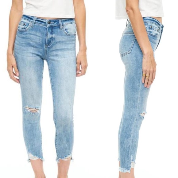NWT Pistola Audrey Mid Rise Skinny Crop Sierra Distressed - Picture 2 of 10